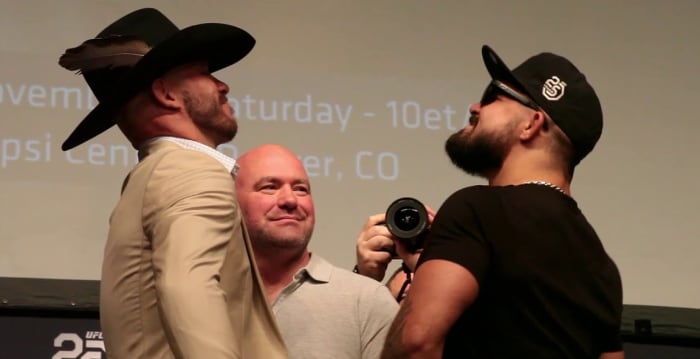 Mike Perry and Donald Cerrone face off before their UFC bout.